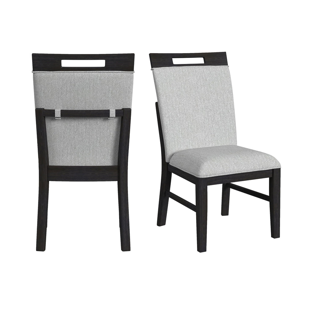Transcend - Dining Side Chair With Fabric (Set of 2) - Charcoal And Light Gray