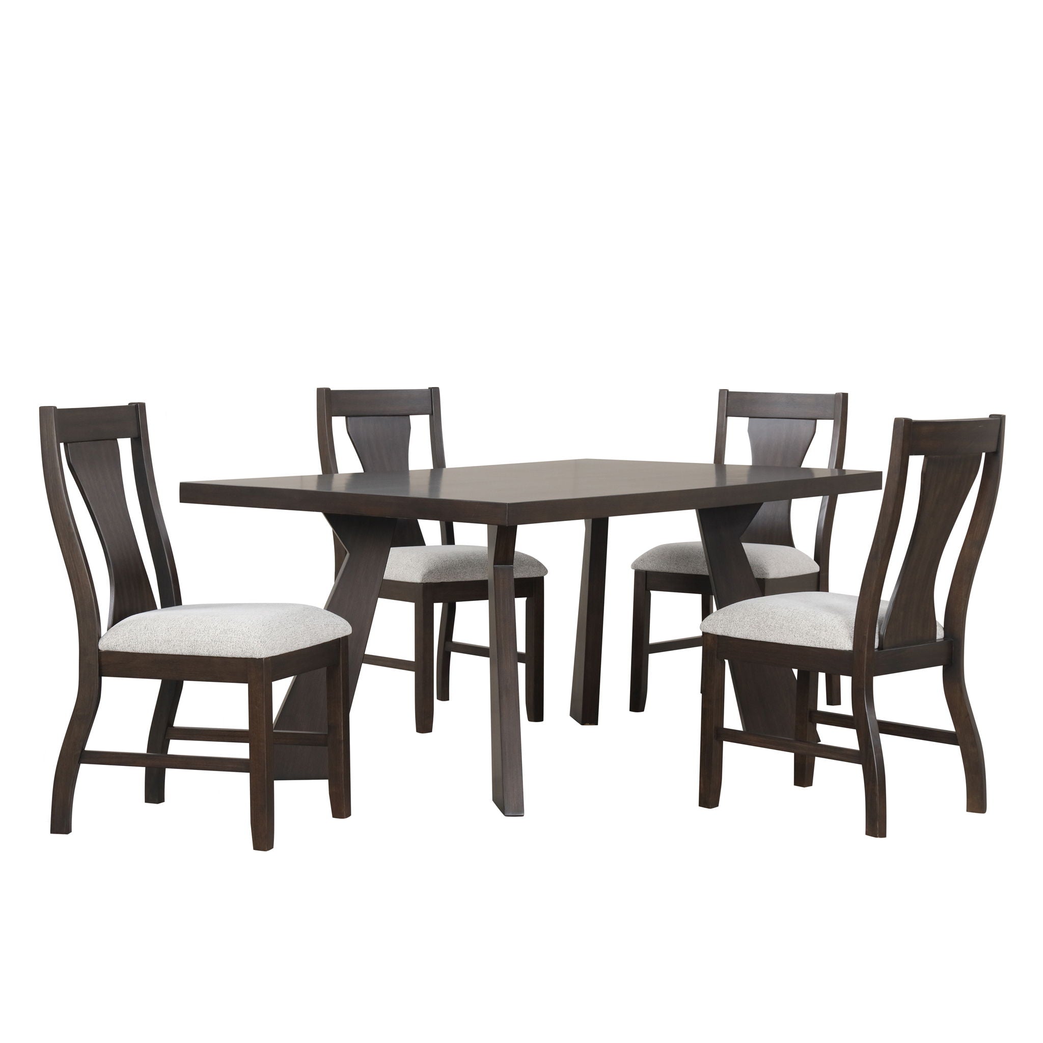 Chestnut Ridge - 5 Piece Dining Room Set (Round 72" Table & 4 Chairs) - Brown / Beige - Stylish Home Furniture