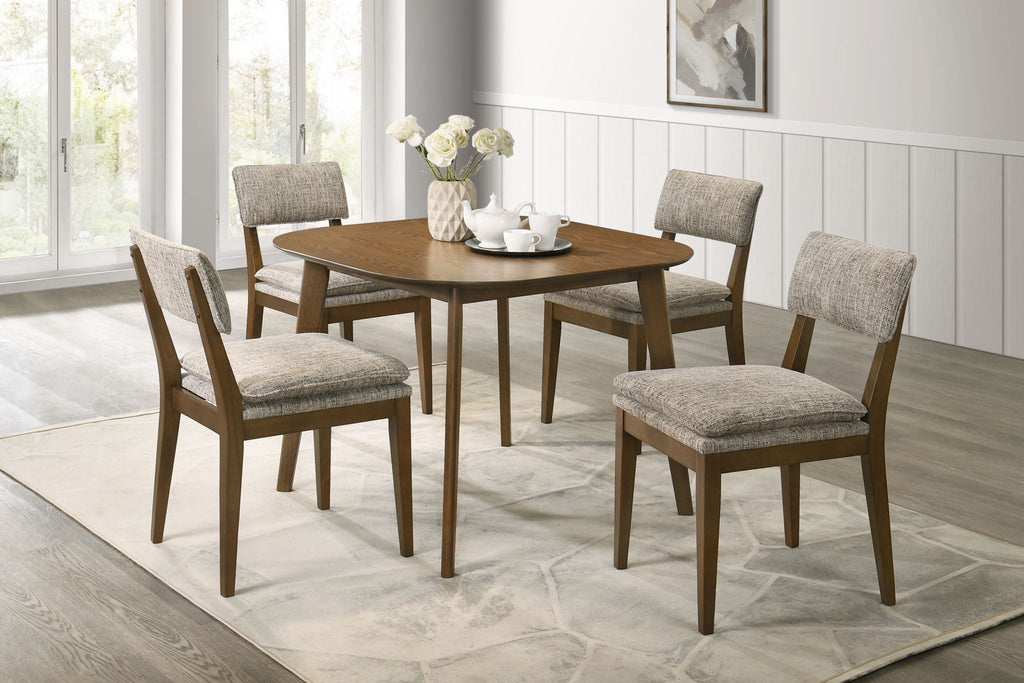 Miller - 39" Square Dining Table With 4 Side Chairs - Walnut - Stylish Home Furniture
