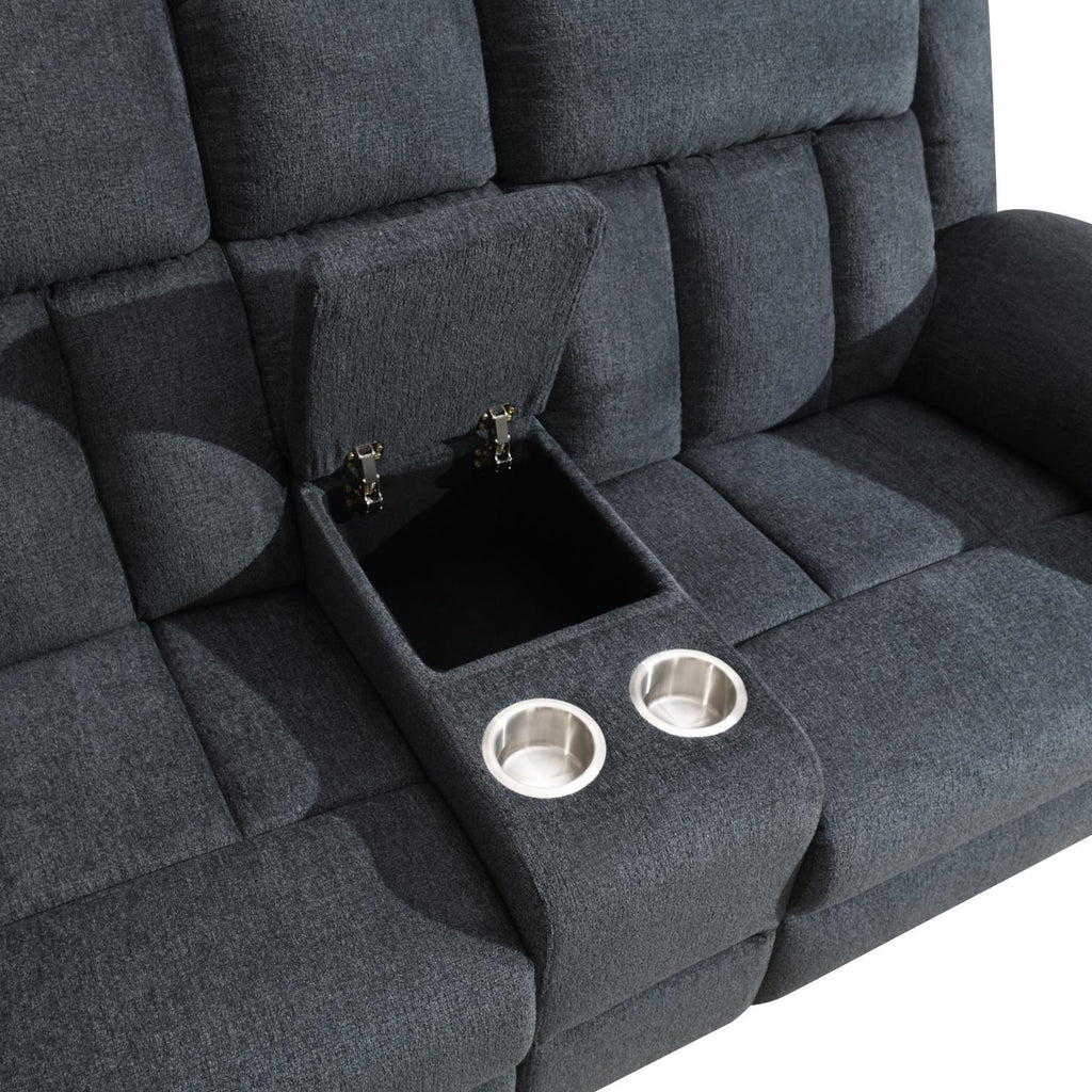 U179 - Motion Loveseat - Charcoal Gray - Stylish Home Furniture