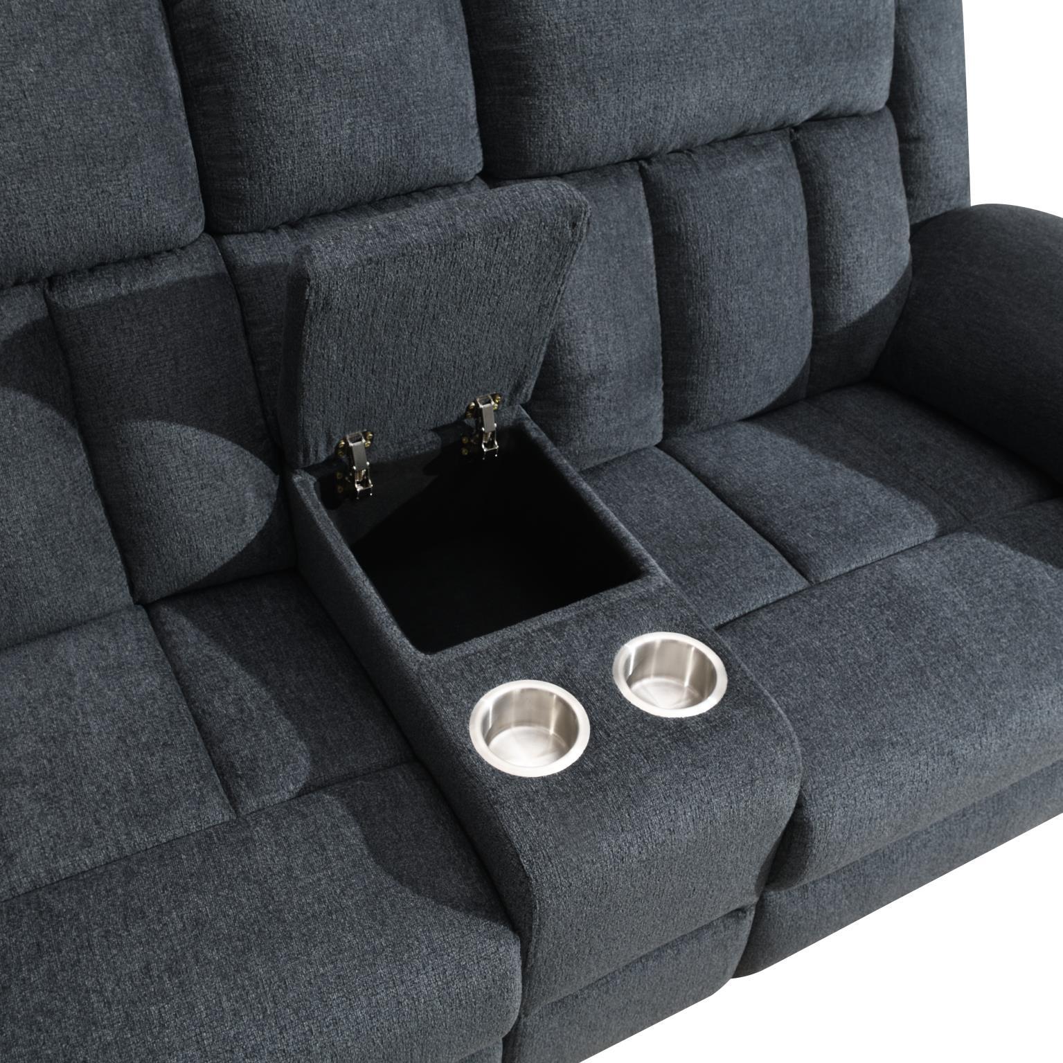 U179 - Motion Loveseat - Charcoal Gray - Stylish Home Furniture