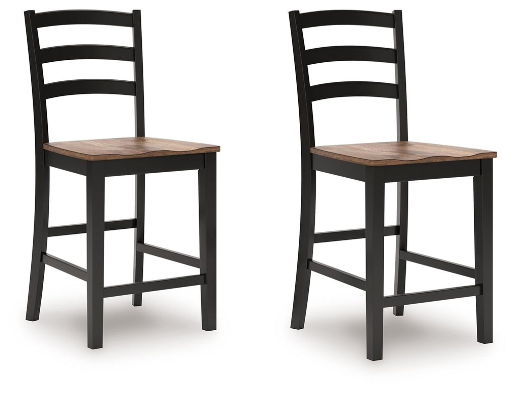 Wildenauer - Barstool (Set of 2) - Brown / Black - Stylish Home Furniture