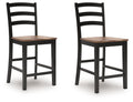 Wildenauer - Barstool (Set of 2) - Brown / Black - Stylish Home Furniture