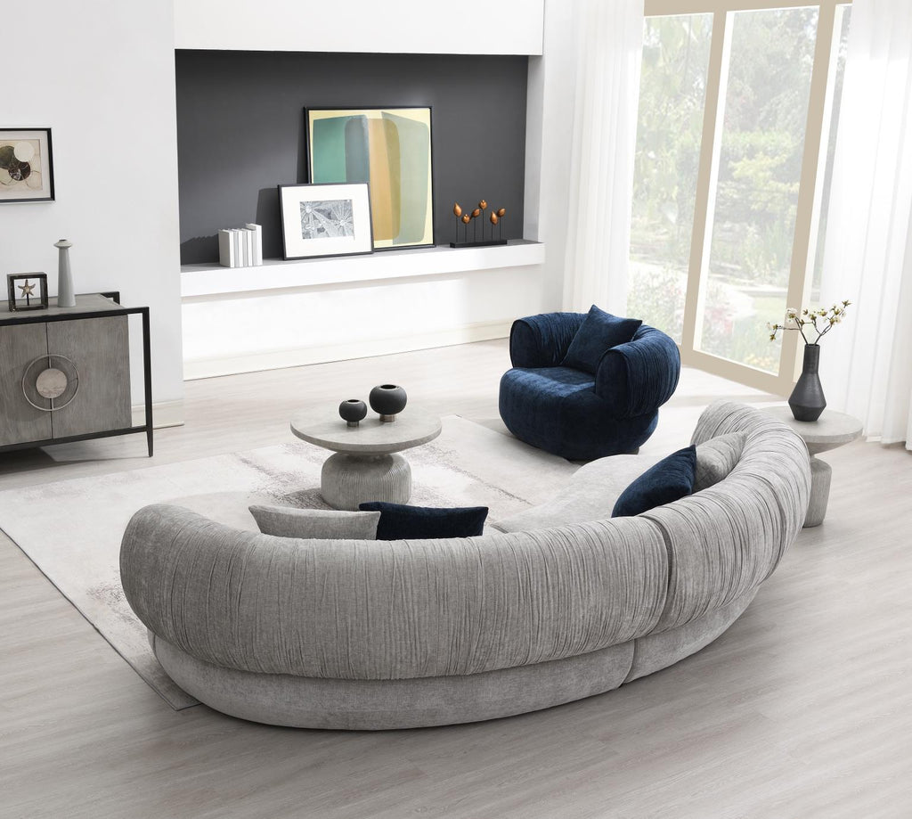 U307 - Modern Curved Sofa - Gray - Stylish Home Furniture