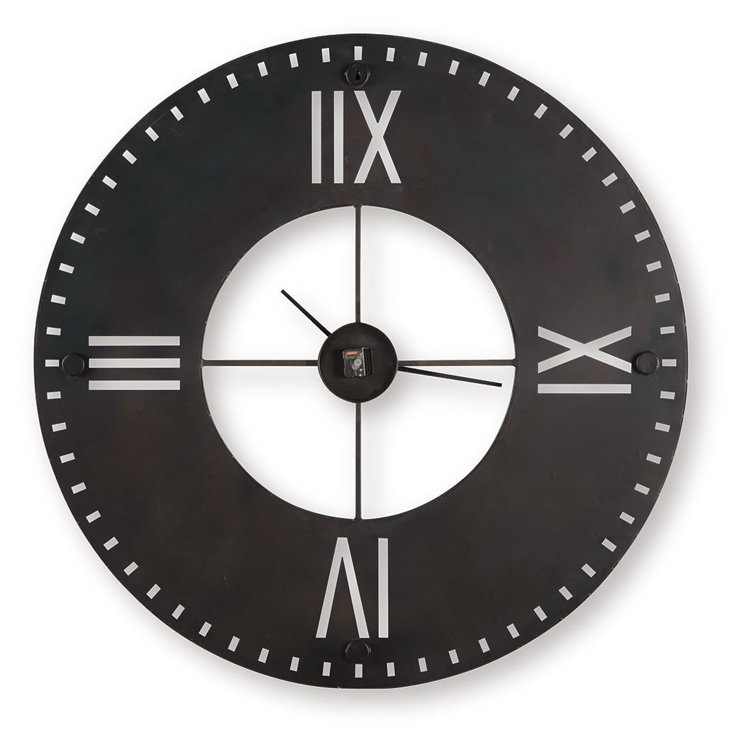 Lytle - Wall Clock - Antique Brown - Stylish Home Furniture