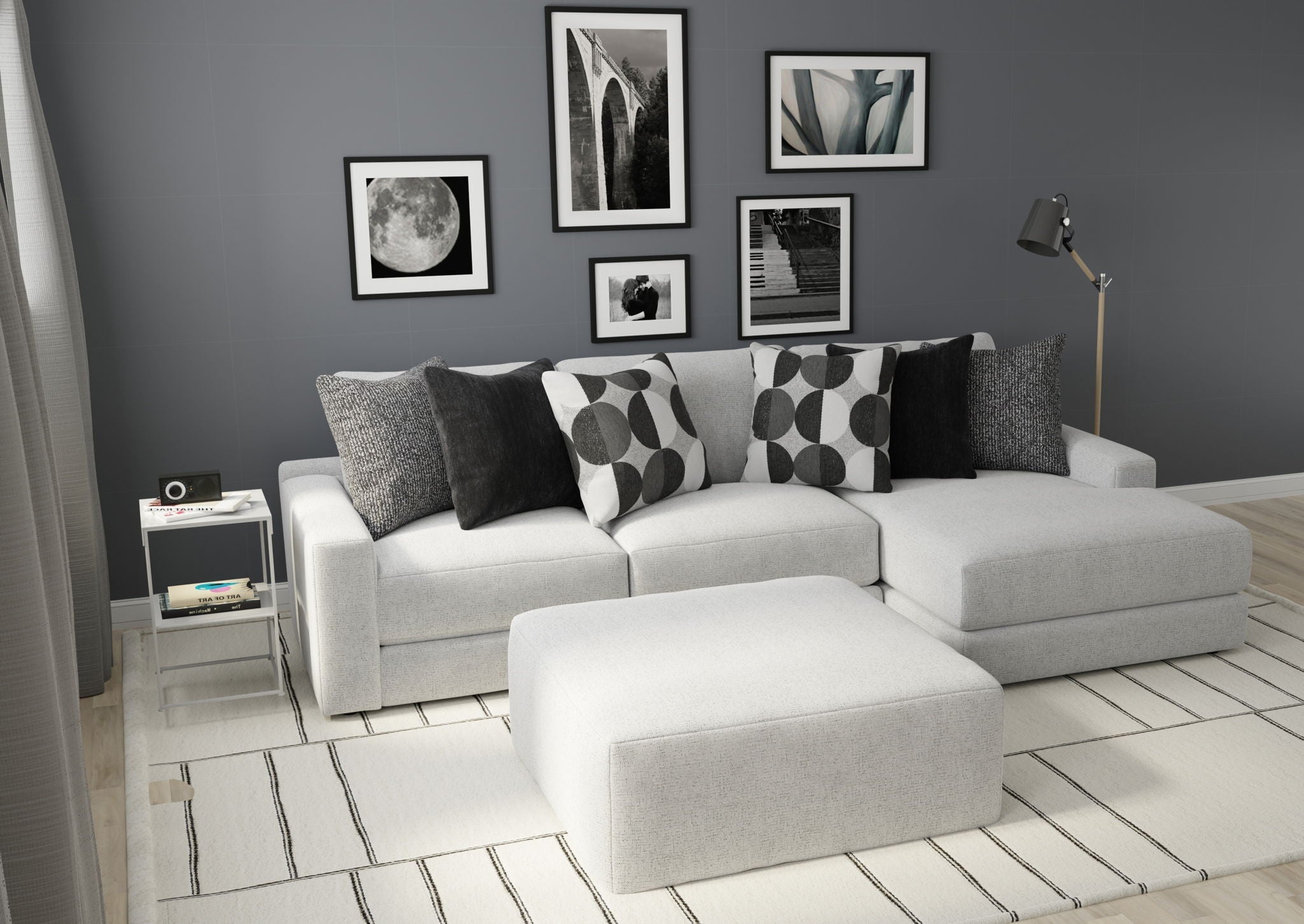 Arlo - Oversized Sofa Chaise With Cocktail Ottoman - Stylish Home Furniture