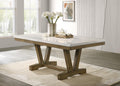 D074 - Rectangular Dining Table - Dark Dry Brush / Bianco Crown Marble - Stylish Home Furniture