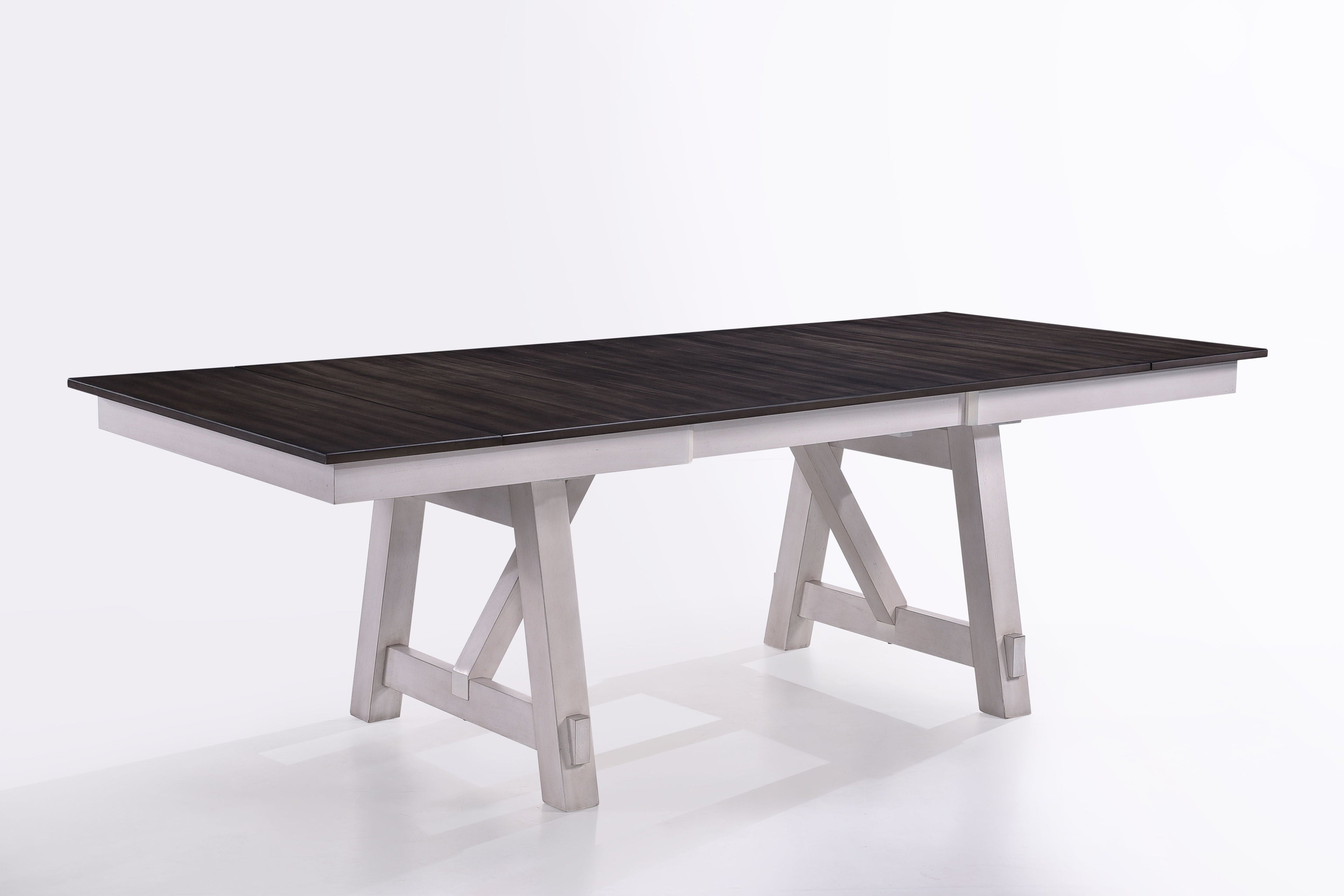 Maisie - Dining Table Top & Base - White / Dark Brown - Stylish Home Furniture