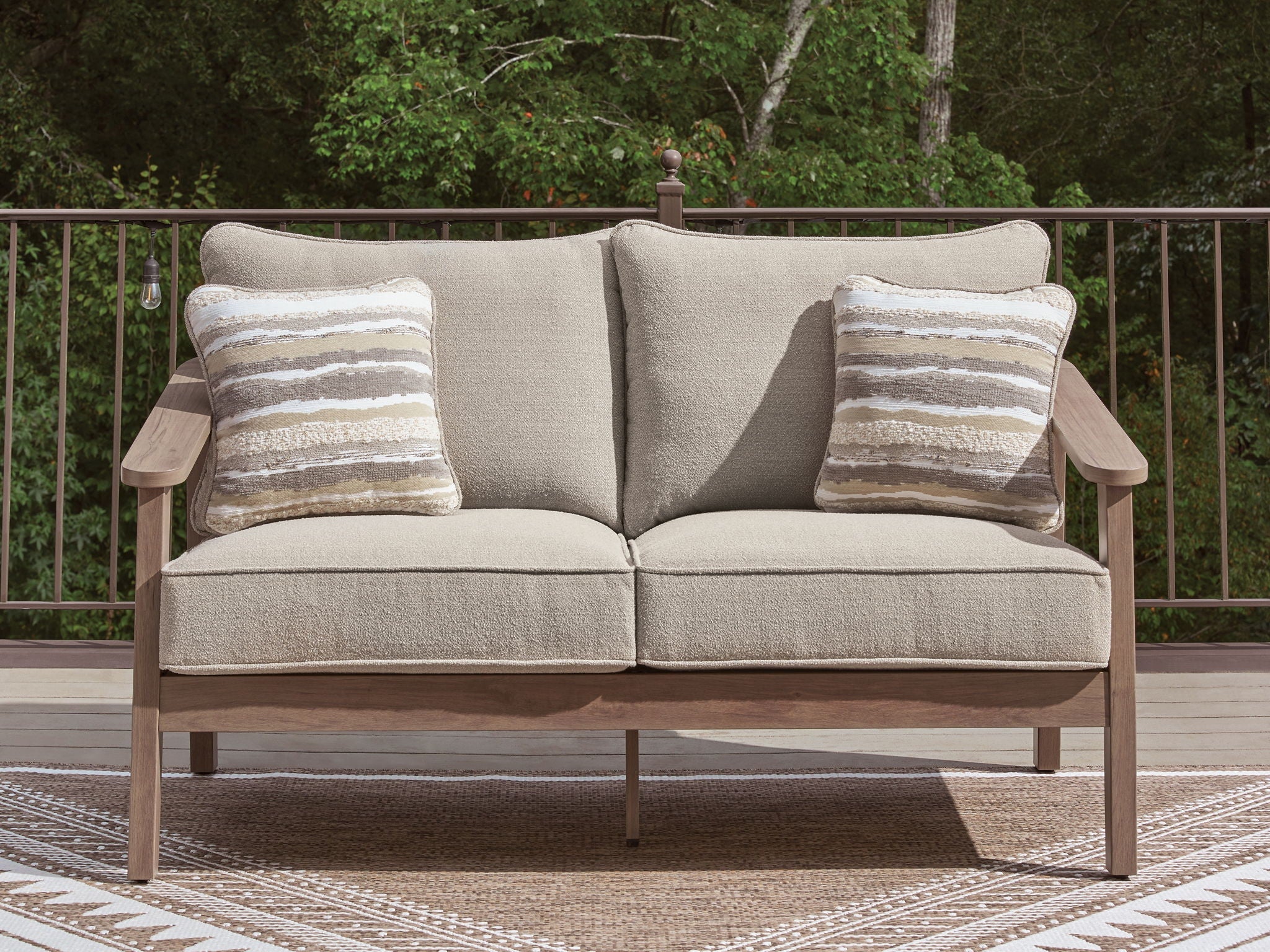 Harmony Headlands - Loveseat With Cushion - Natural / Gray - Stylish Home Furniture