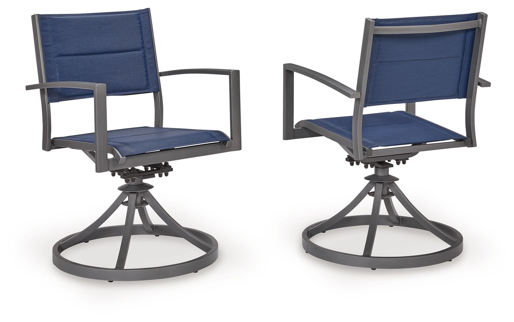 Rocky Creek - Sling Swivel Chair (Set of 2) - Blue / Gray - Stylish Home Furniture