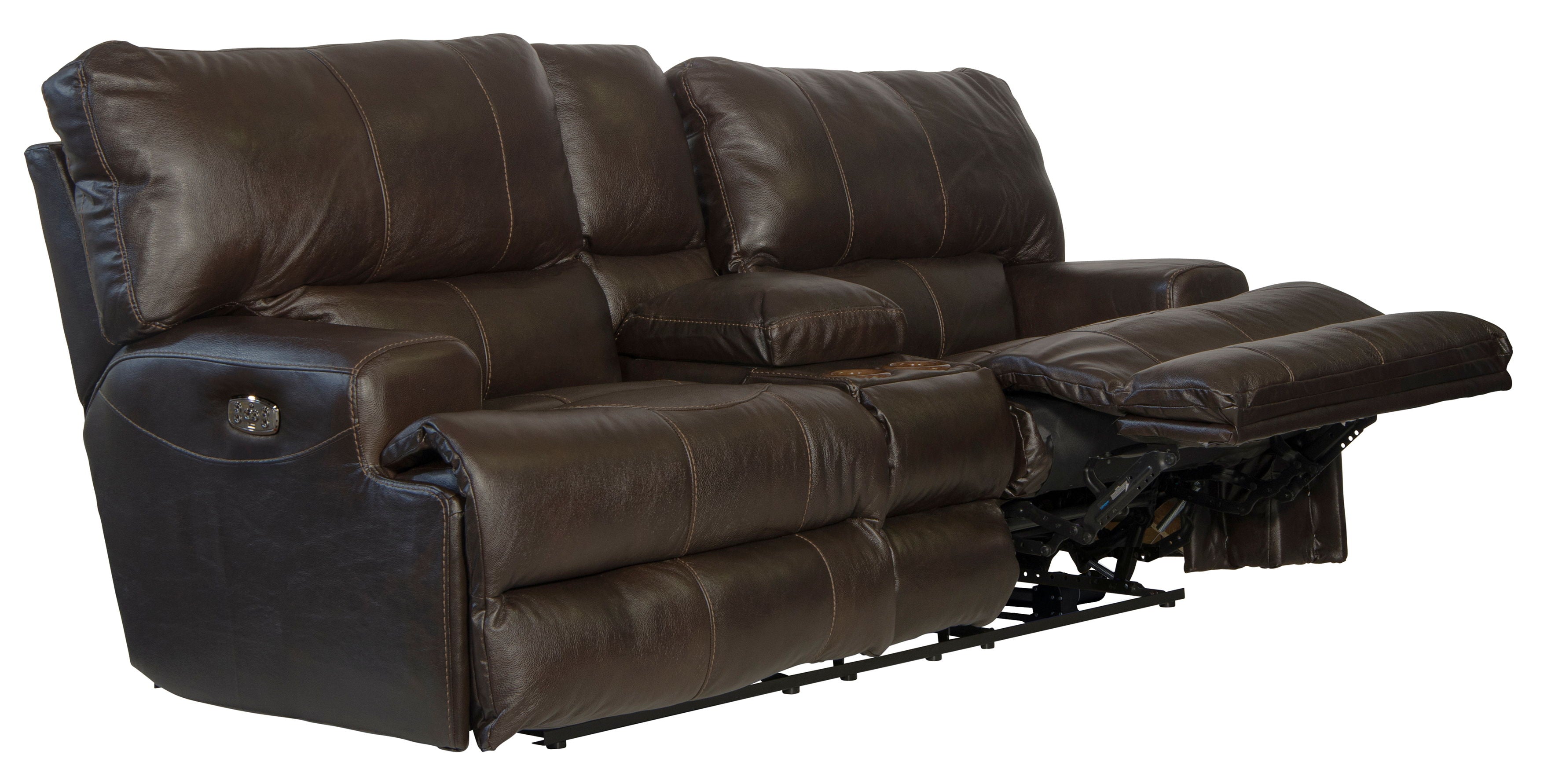 Wembley - Power Headrest With Lumbar Lay Flat Reclining Console Loveseat - Stylish Home Furniture