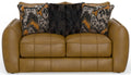 Corvara - Top Grain Italian Leather Match Loveseat - Caramel - Stylish Home Furniture