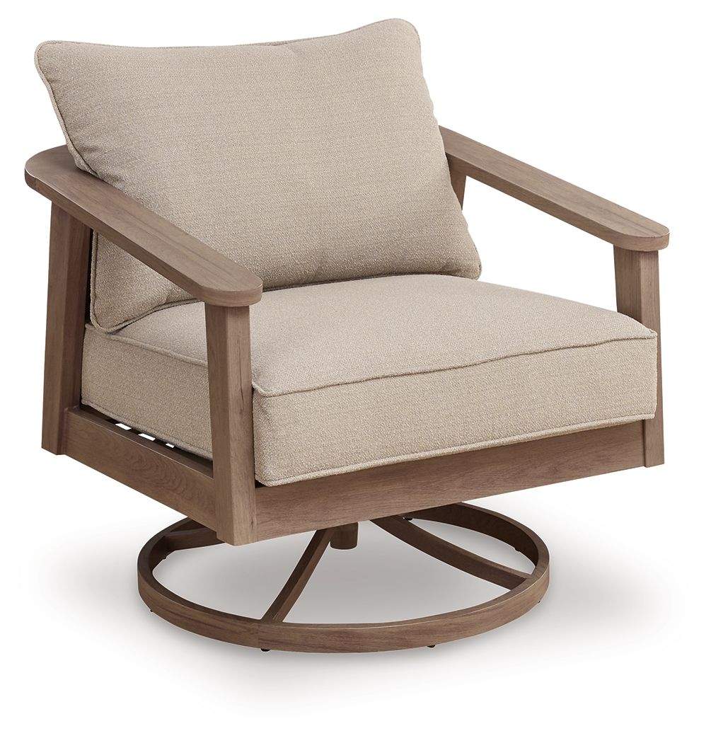 Harmony Headlands - Swivel Lounge With Cushion - Natural / Gray - Stylish Home Furniture
