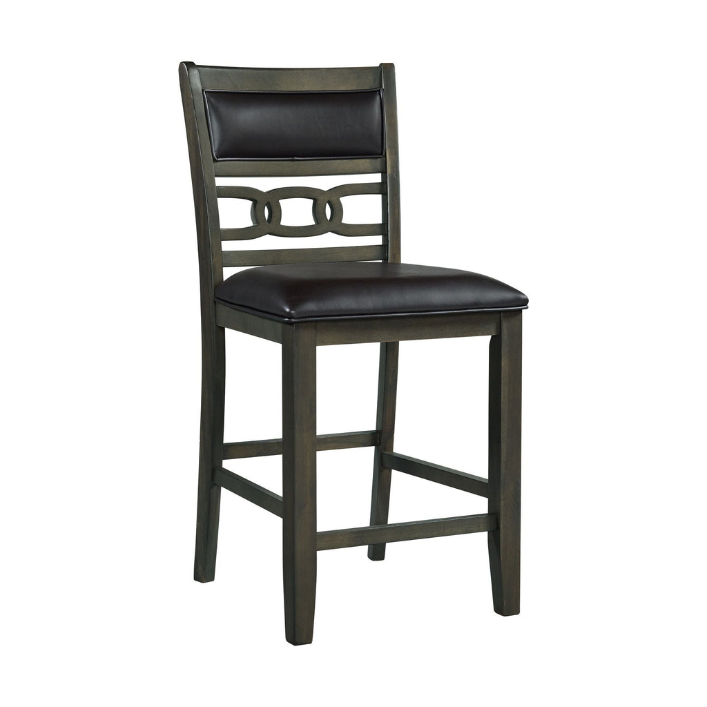 Amherst - Counter Side Chair With PU Cushion (Set of 2) - Gray Finish - Stylish Home Furniture