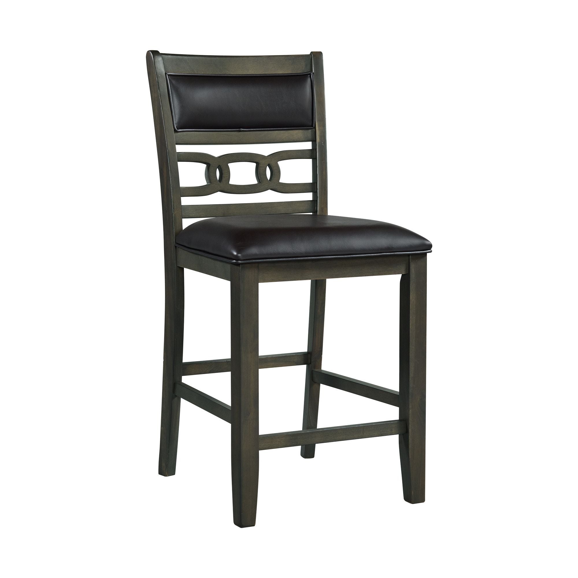 Amherst - Counter Side Chair With PU Cushion (Set of 2) - Gray Finish - Stylish Home Furniture