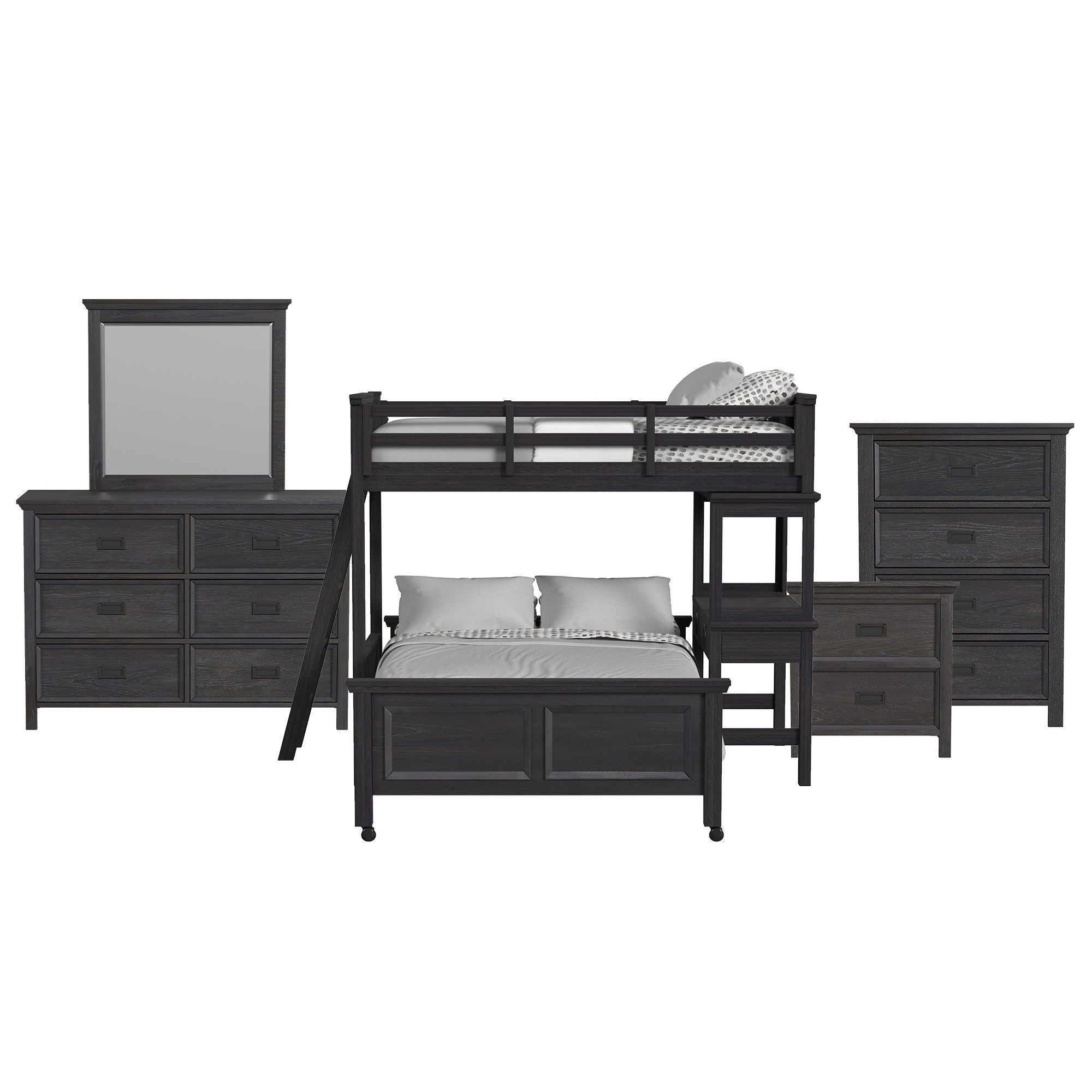 Hampton Kids - Loft With Ladder And Desk With Speaker Bedroom Set - Stylish Home Furniture