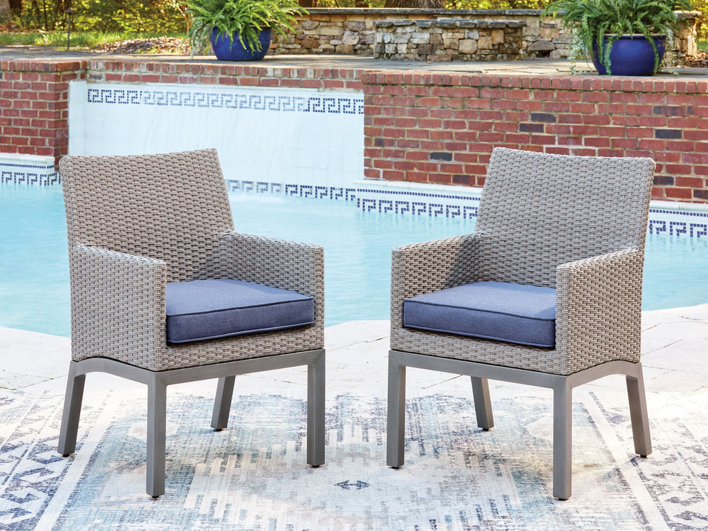 Half Moon Beach - Arm Chair With Cushion (Set of 2) - Blue / Gray - Stylish Home Furniture