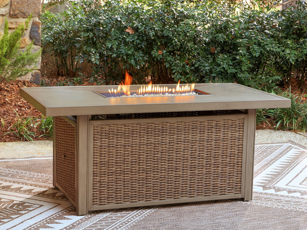 Laguna Heights - Rectangular Fire Pit Table - Beige - Stylish Home Furniture