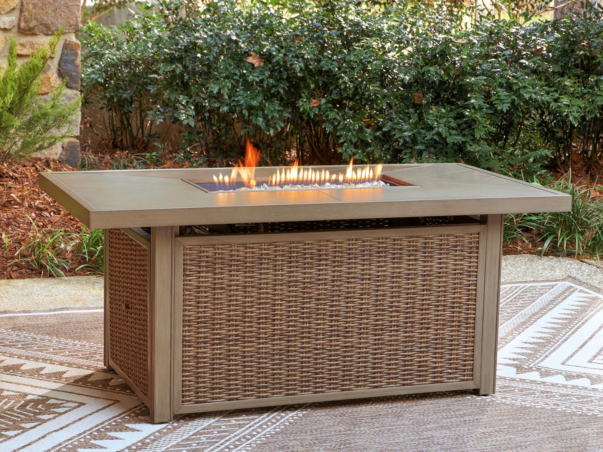 Laguna Heights - Rectangular Fire Pit Table - Beige - Stylish Home Furniture
