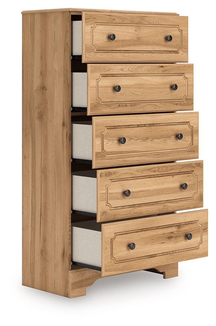 Aleaport - Five Drawer Chest - Warm Brown - Stylish Home Furniture