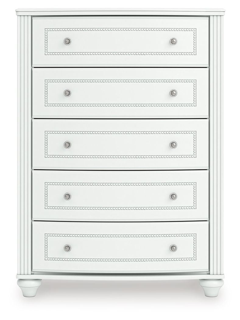 Kozlani - Five Drawer Chest - White - Stylish Home Furniture