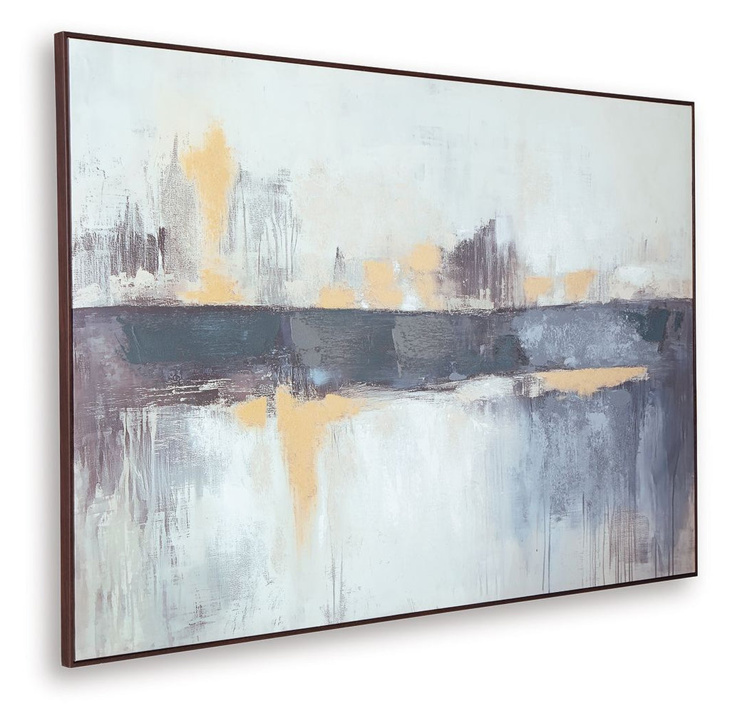 Gatesford - Wall Art - Blue / White / Tan - Stylish Home Furniture