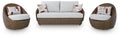 Double Point - Loveseat, Swivel Chairs Set (Set of 3) - Beige - Stylish Home Furniture