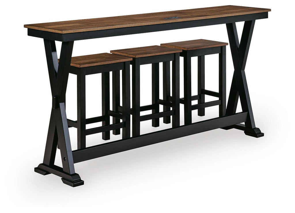 Wildenauer - Rectangular Dining Room Counter Table Set (Set of 4) - Brown / Black - Stylish Home Furniture