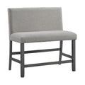 Seneca - Counter Bench With Upholstered Back And Fabric - Brown - Stylish Home Furniture