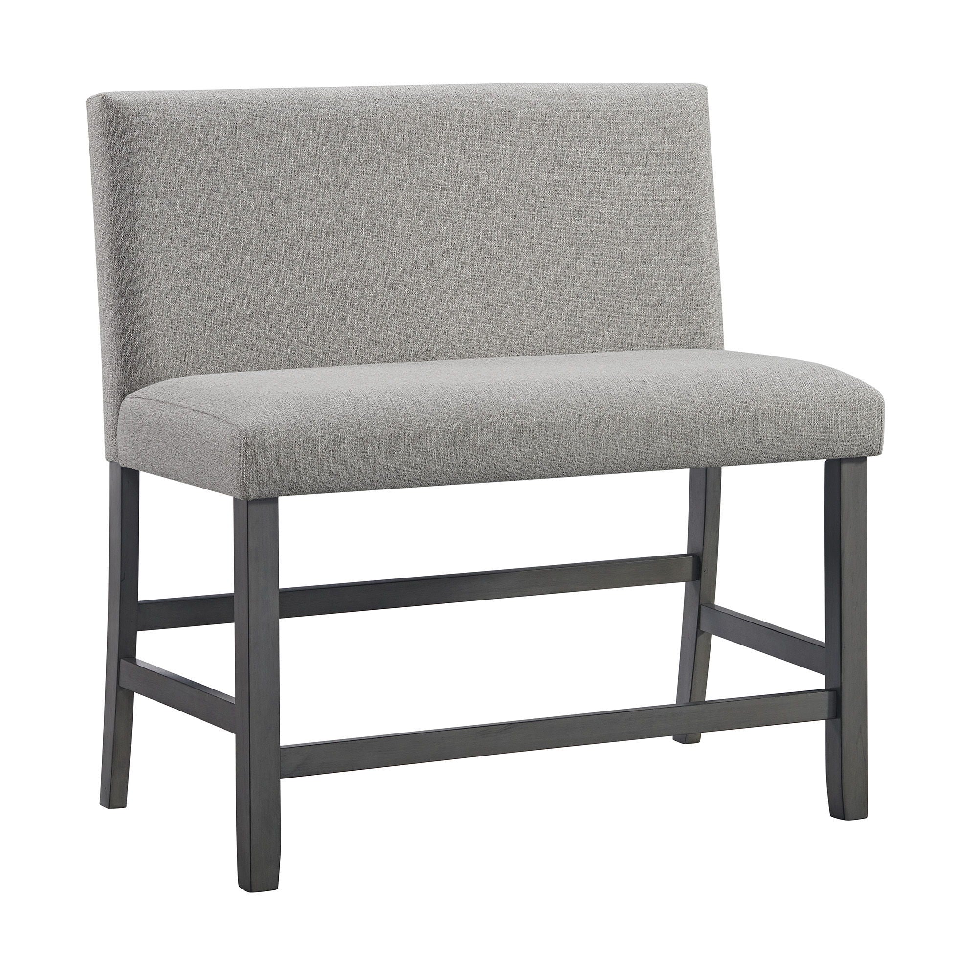 Seneca - Counter Bench With Upholstered Back And Fabric - Brown - Stylish Home Furniture