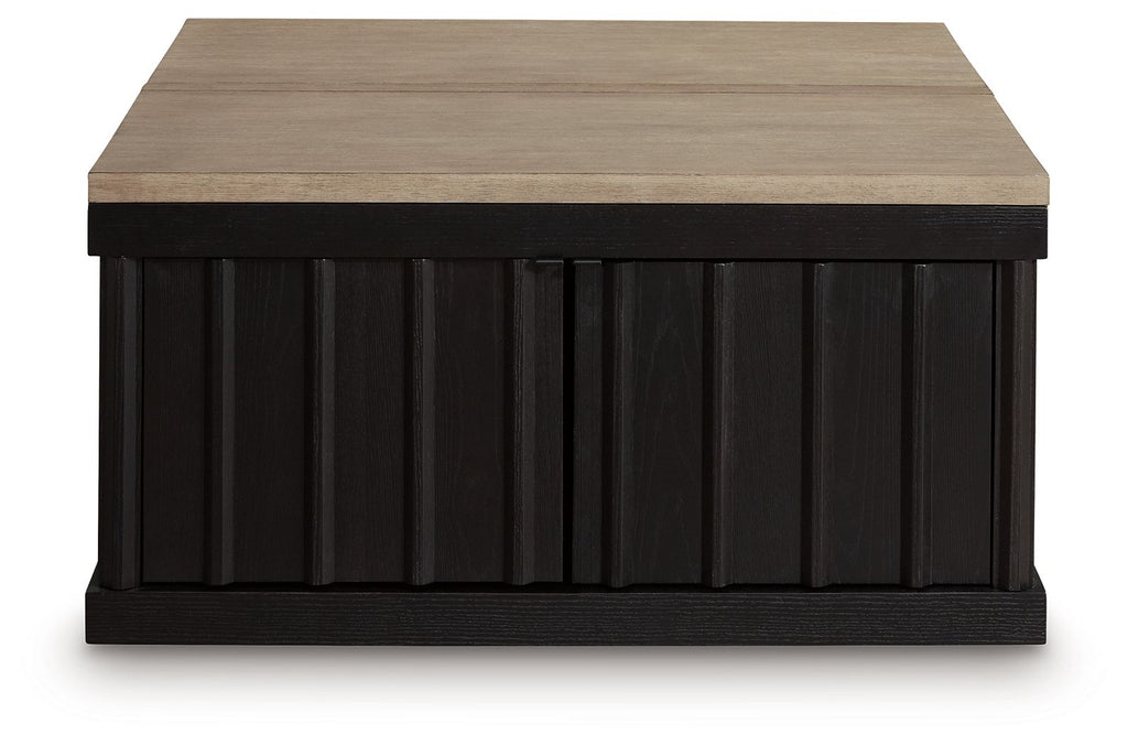 Rylandyn - Lift Top Cocktail Table - Black / Light Brown - Stylish Home Furniture