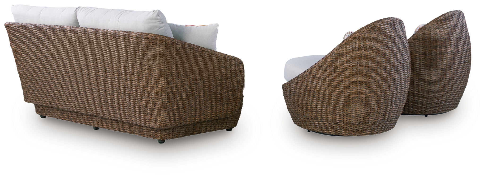 Double Point - Loveseat, Swivel Chairs Set (Set of 3) - Beige - Stylish Home Furniture