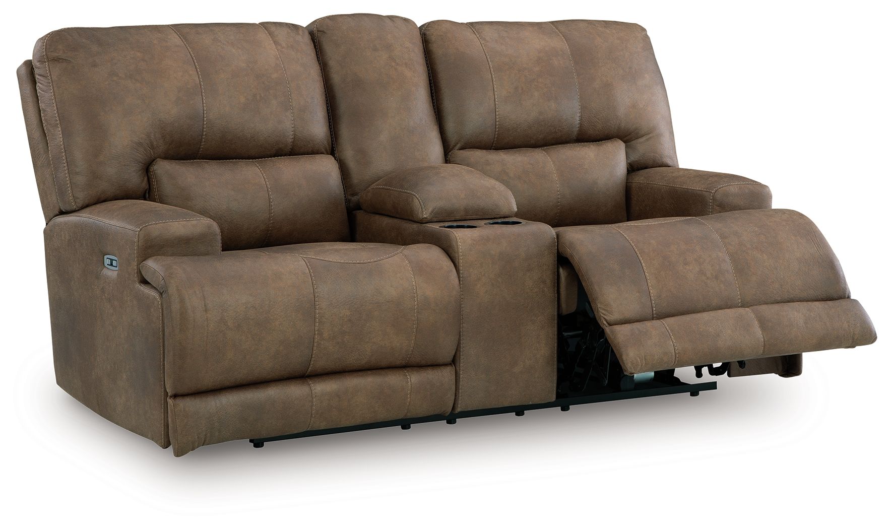 Beckley Place - Power Reclining Loveseat With Console / Adjustable Headrest - Earth - Stylish Home Furniture