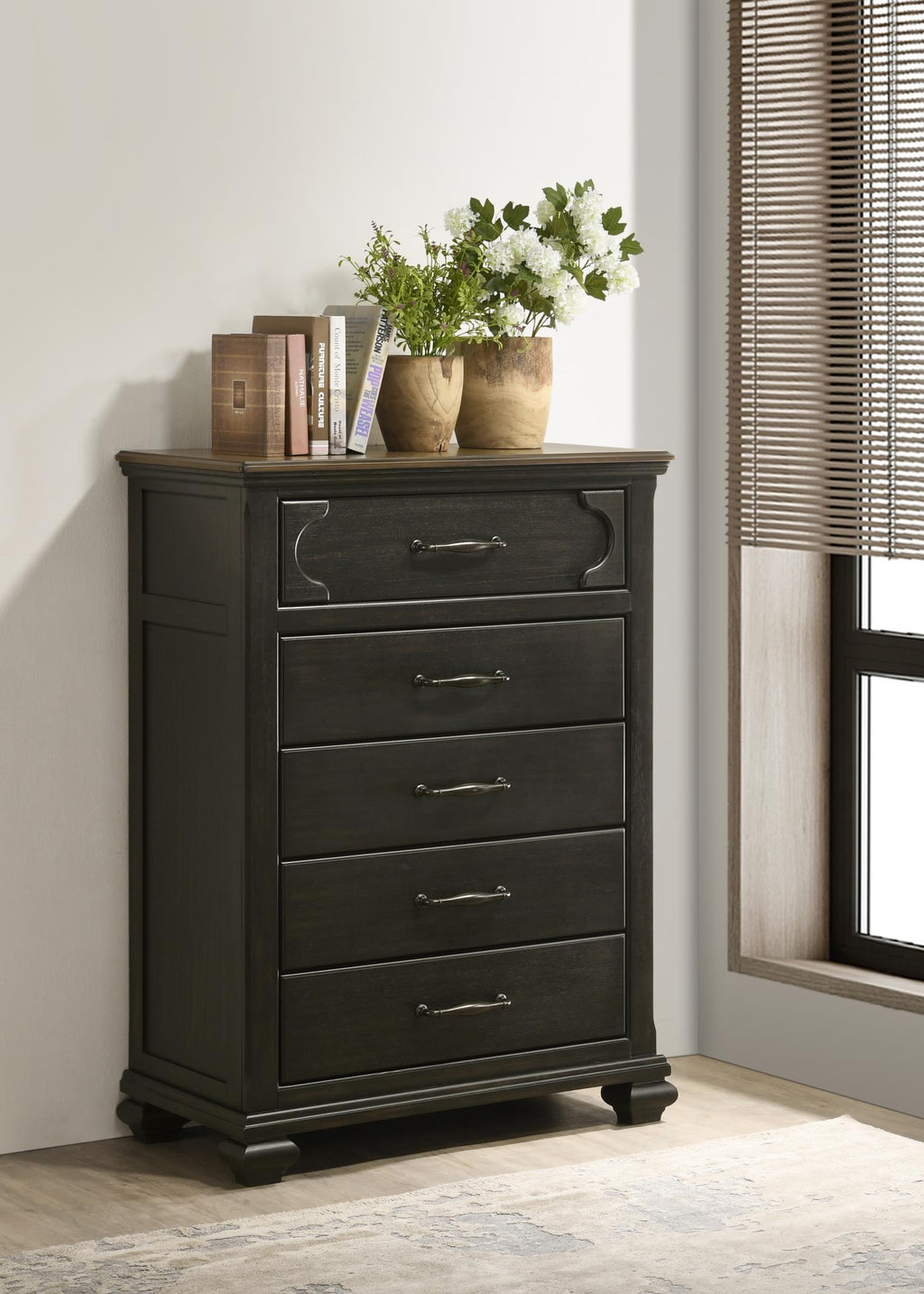 B080 - Chest - Charcoal Black - Stylish Home Furniture