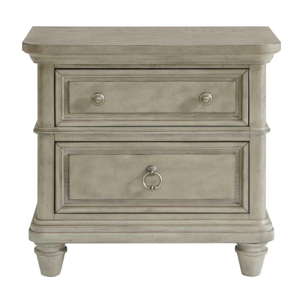 Whit-Ash - 2-Drawer Nightstand With USB - Light Gray - Stylish Home Furniture