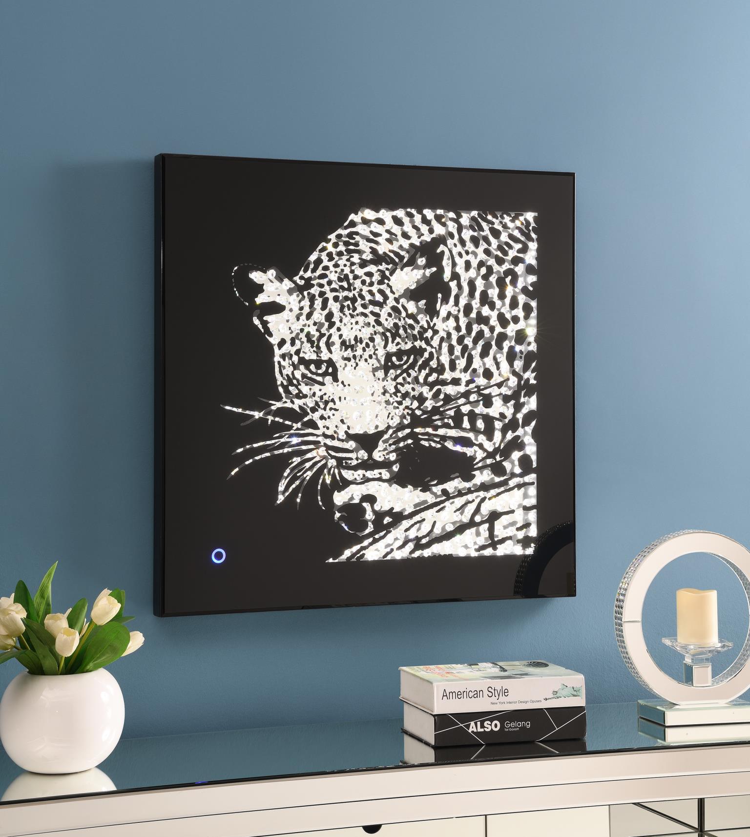 A2020 - LED Wall Art (Leopard) - Pearl Silver - Stylish Home Furniture