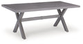 Half Moon Beach - Rectangular Dining Table With Umbrella Option - Gray - Stylish Home Furniture