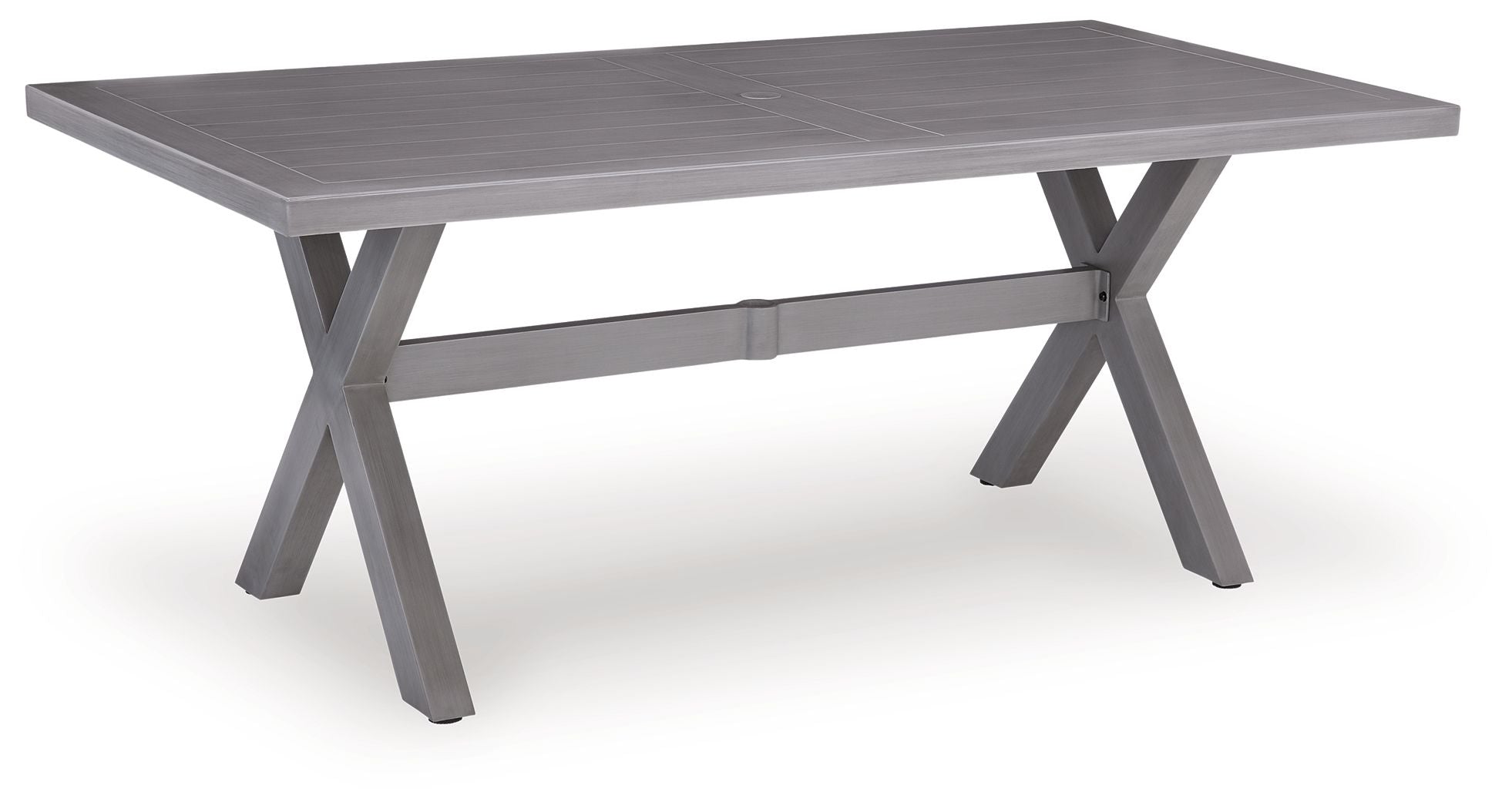 Half Moon Beach - Rectangular Dining Table With Umbrella Option - Gray - Stylish Home Furniture