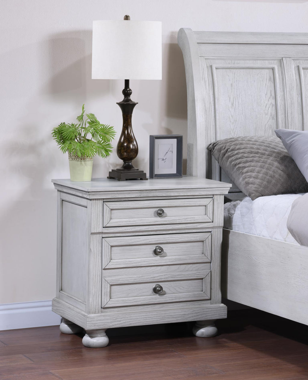 B071 - Nightstand - White - Stylish Home Furniture