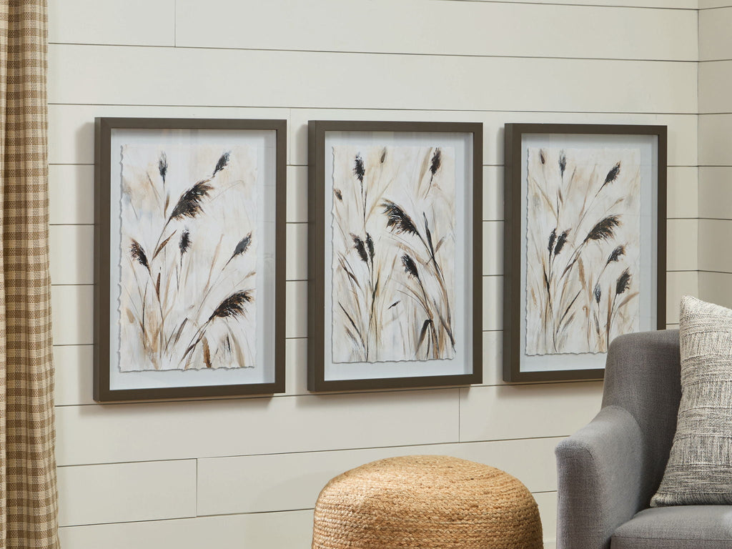 Honslow - Wall Art Set (Set of 3) - Brown / Black / White - Stylish Home Furniture