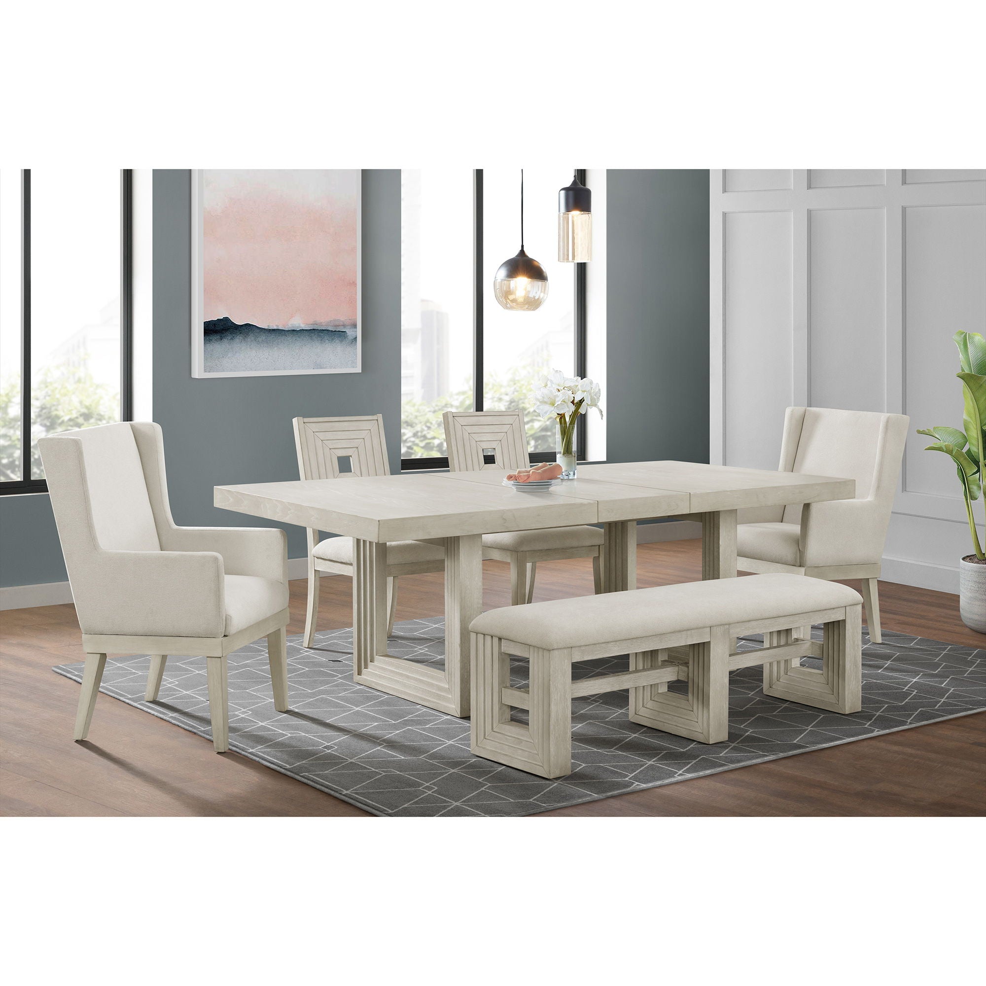 Avalanche - Dining Bench - Antique White - Stylish Home Furniture