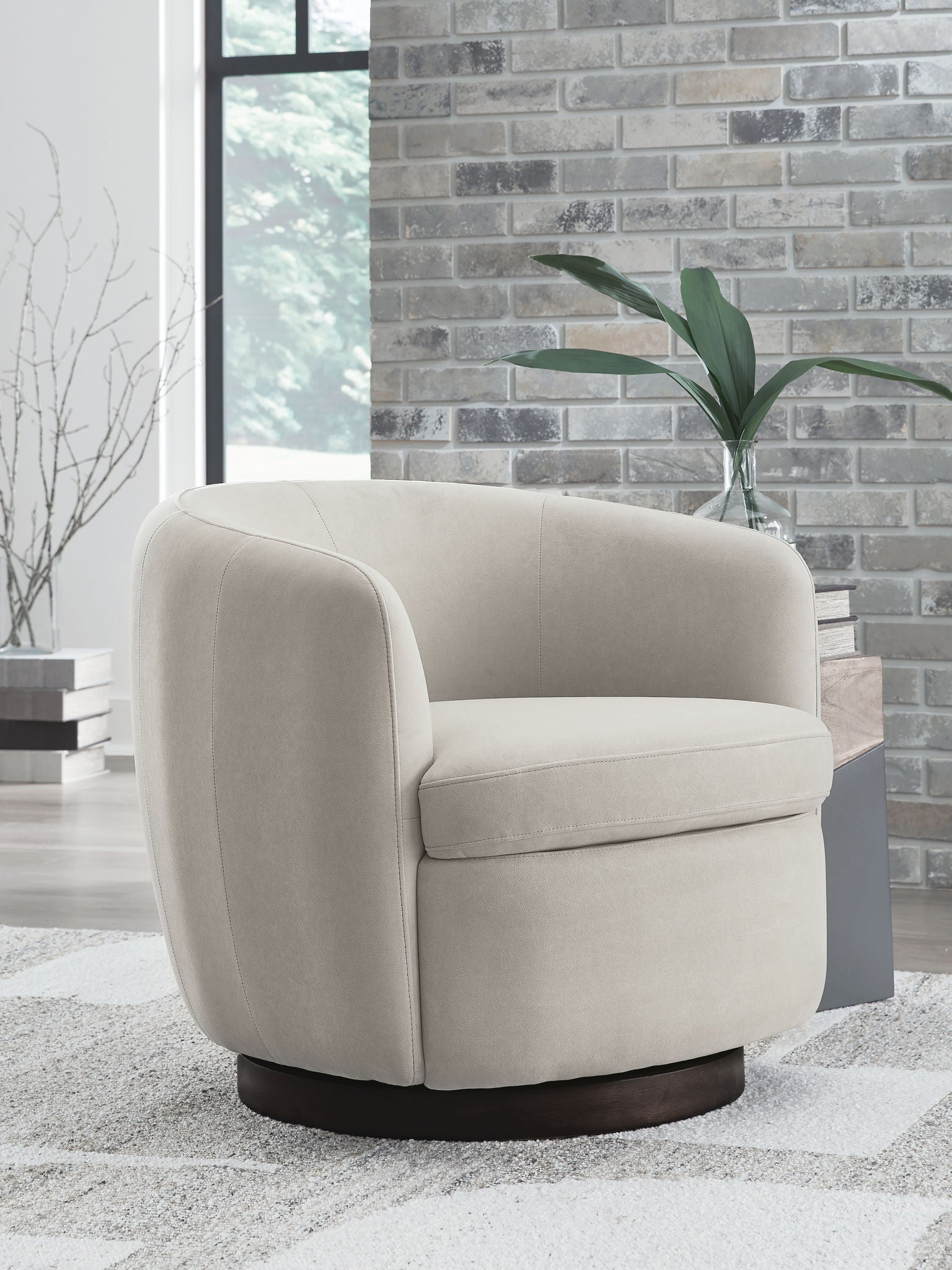 Annbury - Swivel Accent Chair - Light Beige - Stylish Home Furniture