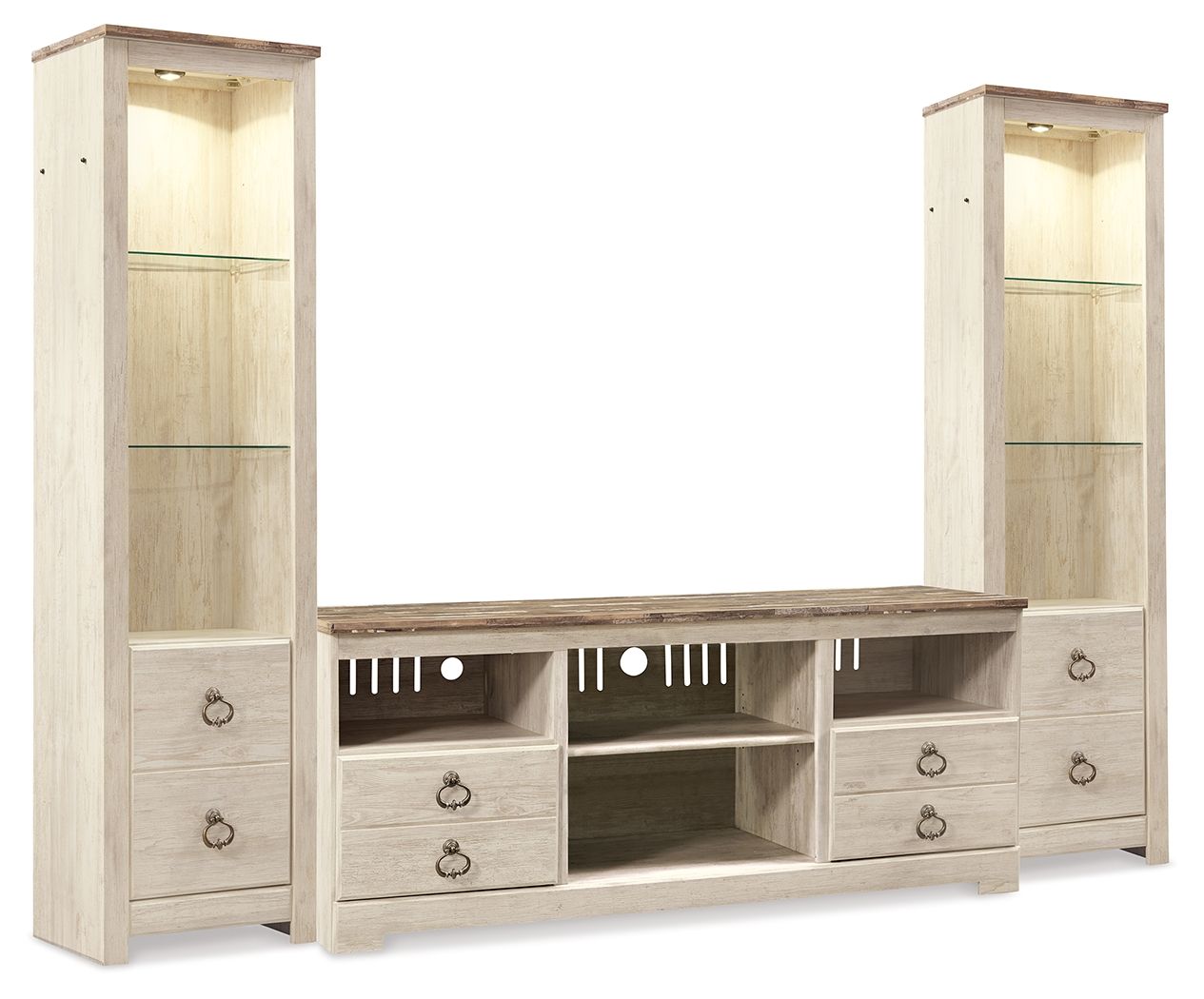 Willowton - Entertainment Center With Fireplace Option - Stylish Home Furniture