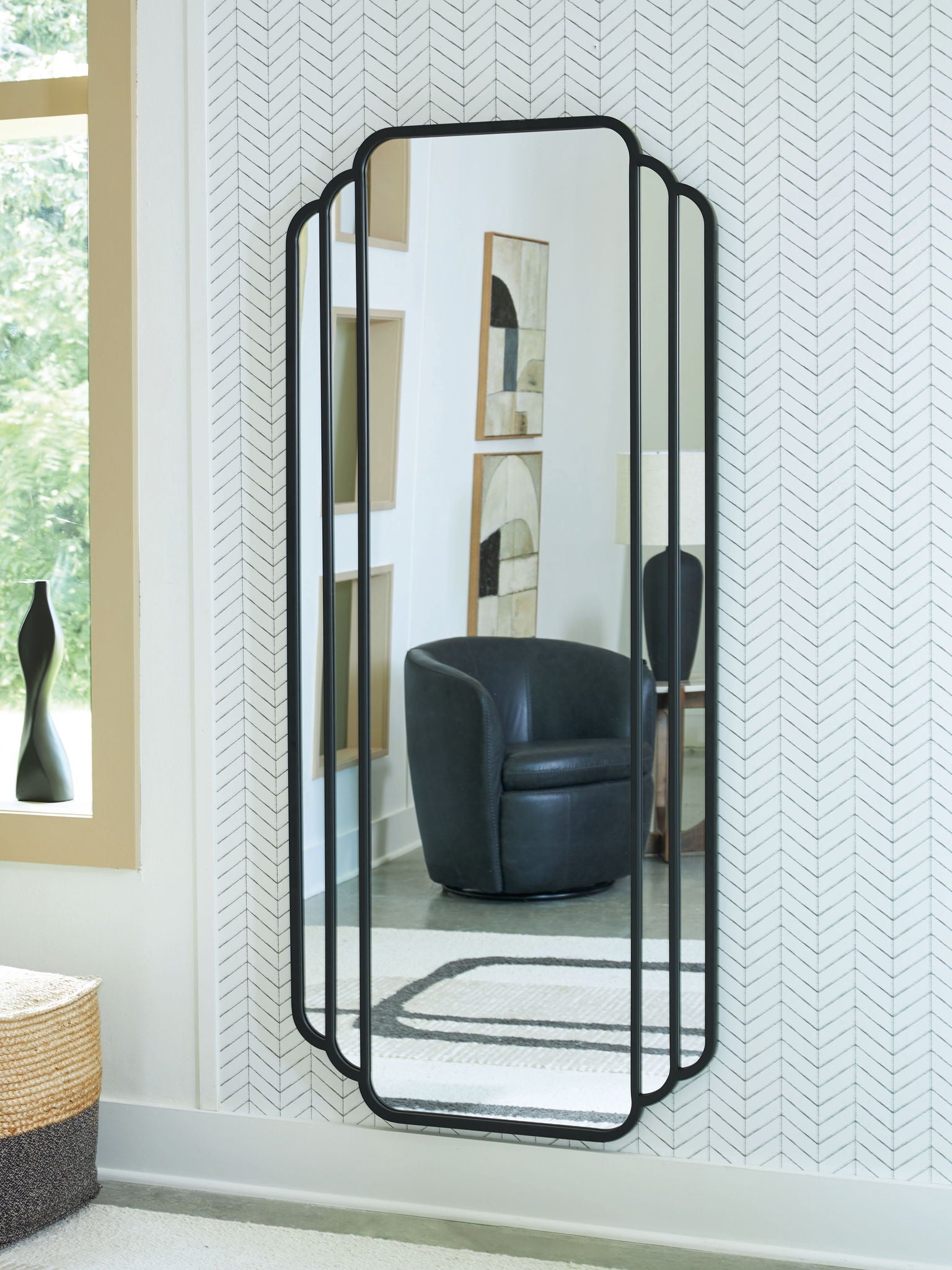 Antigone - Floor Mirror - Black - Stylish Home Furniture