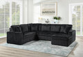 U298 - 3 Piece Sectional With USB - Black - Stylish Home Furniture