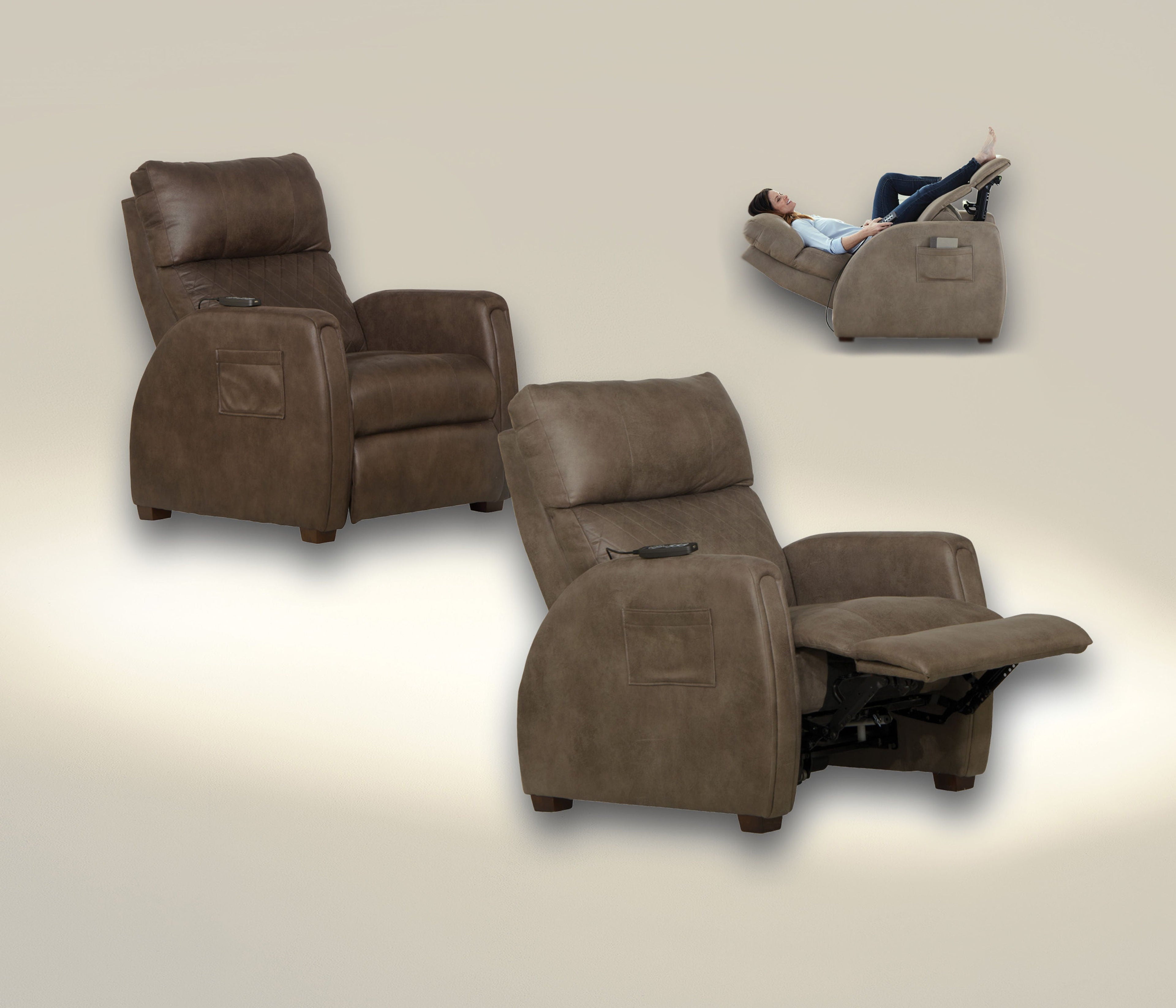 Relaxer - Power Headrest Power Lay Flat Reclining With Heat / Massage / Lumbar / Zero Gravity - Stylish Home Furniture