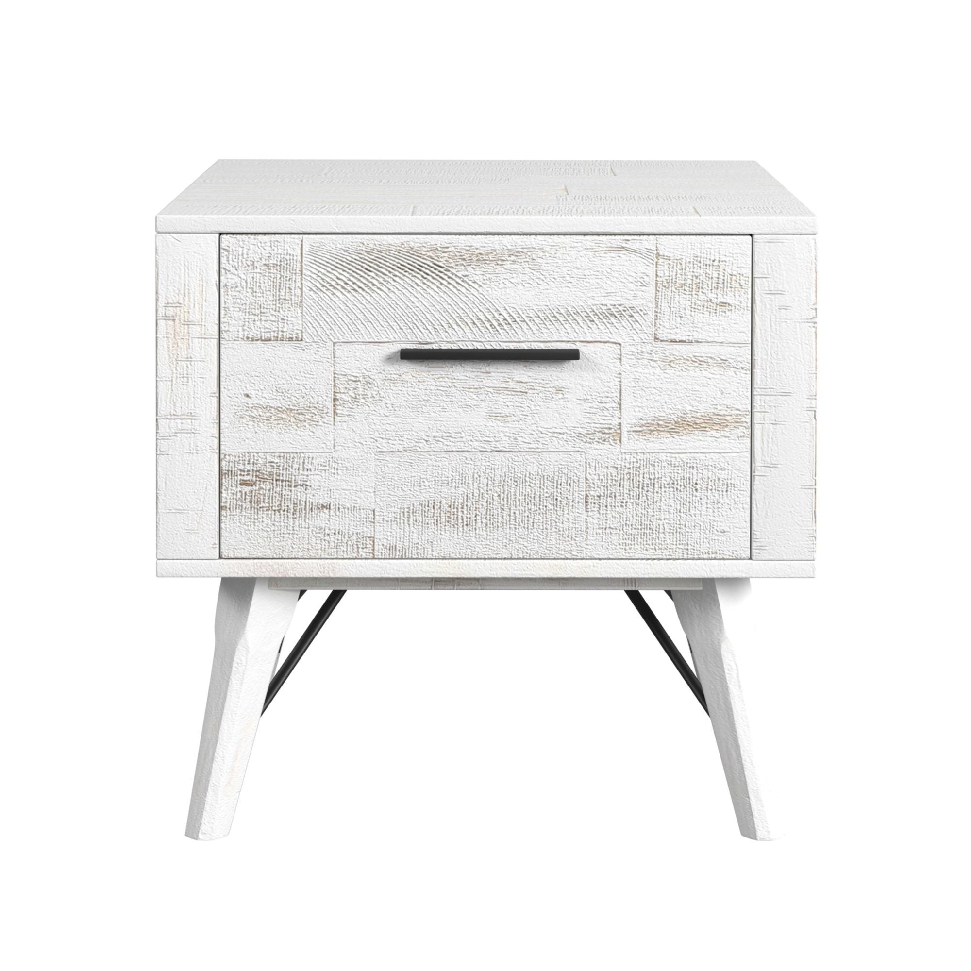 Rogen Rustic - End Table - Rustic White - Stylish Home Furniture