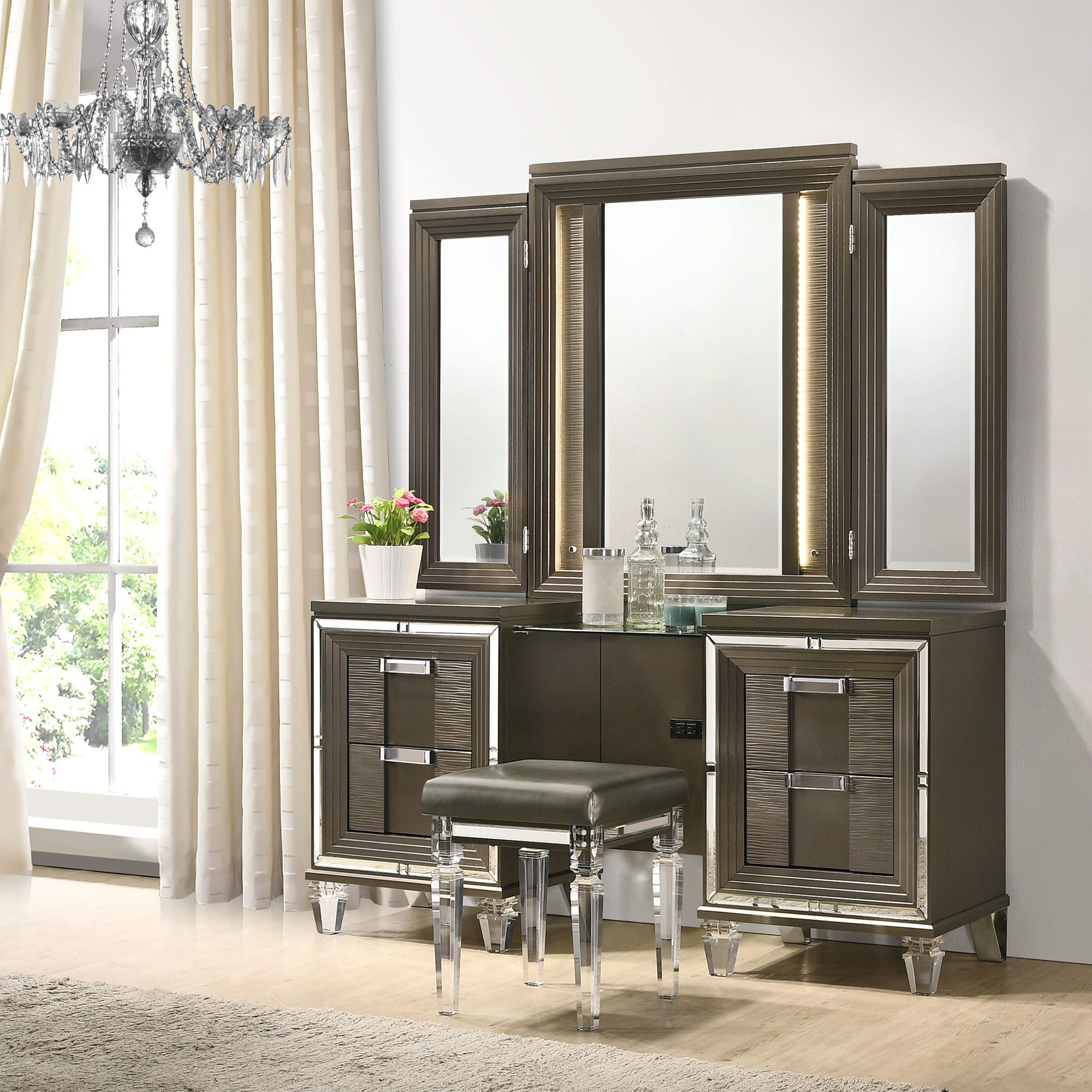 Twenty Nine - Vanity Stool With Acrylic Leg - Stylish Home Furniture