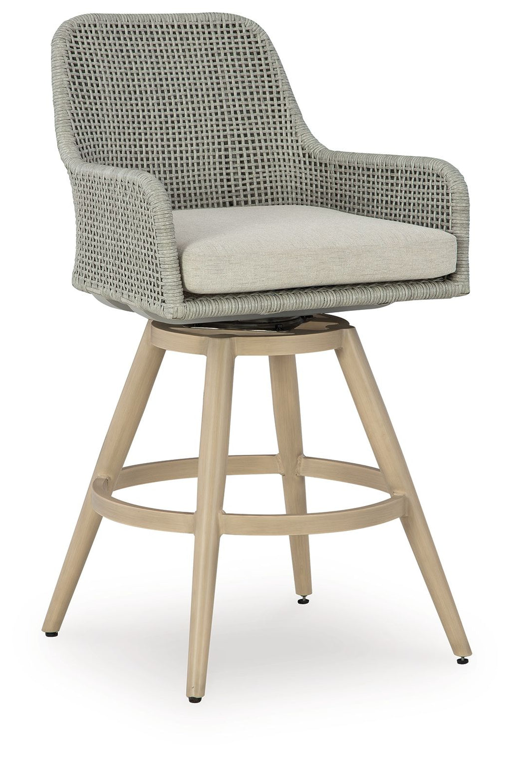 Seton Creek - Barstool With Cushion (Set of 2) - Beige / Gray - Stylish Home Furniture