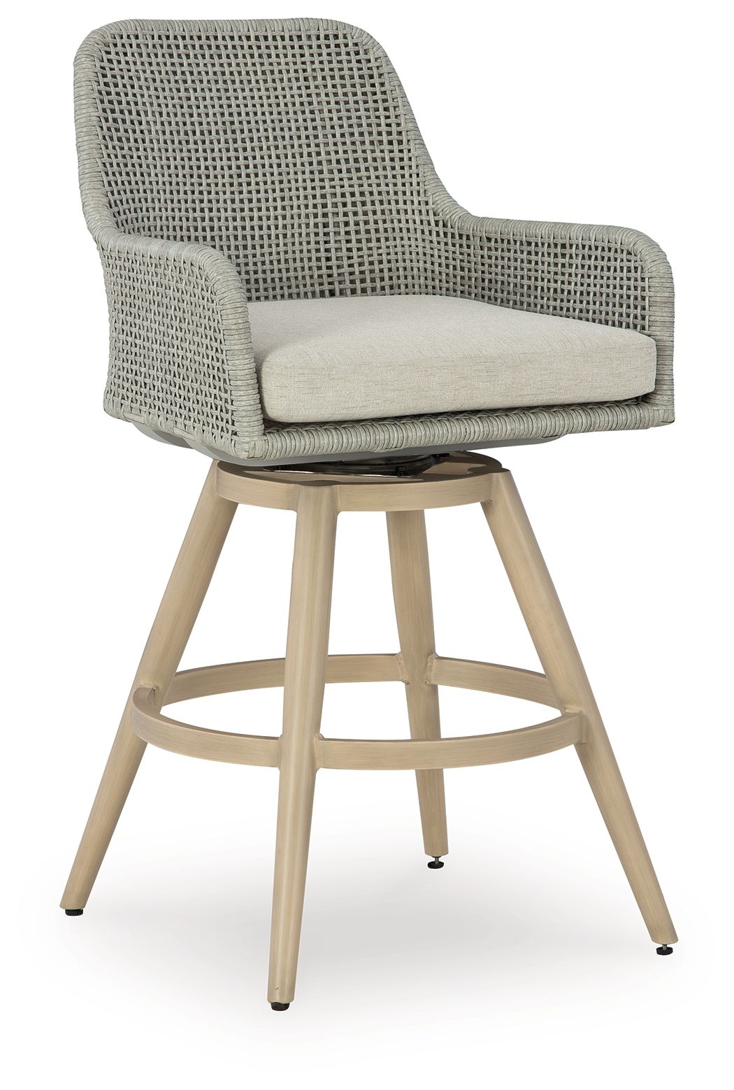 Seton Creek - Barstool With Cushion (Set of 2) - Beige / Gray - Stylish Home Furniture